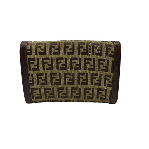 FENDI "Zucchino": Brown "FF" Logo Medium Wallet 1019 - Picture 2 of 10